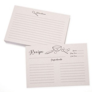 Outshine Co Premium Kraft Recipe Cards 3x5 Inches, Farmhouse Kitchen Design (Set of 50) - 1 of 4