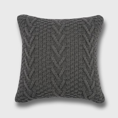 20"x20" Oversize Chunky Sweater Knit Square Throw Pillow - Evergrace