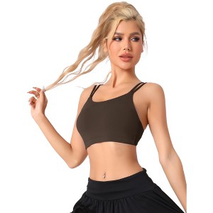 Allegra K Women's Full-Coverage U Back Fitness Sports Bras with Fixed Padded Cup - 1 of 4