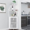 Acekool Corner Bar Cabinet, Wine Rack with Glass Holder, Metal Frame, Space-Saving Home Bar - 3 of 4