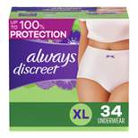Always Discreet Incontinence & Postpartum Incontinence Underwear for Women - Maximum Protection - XL