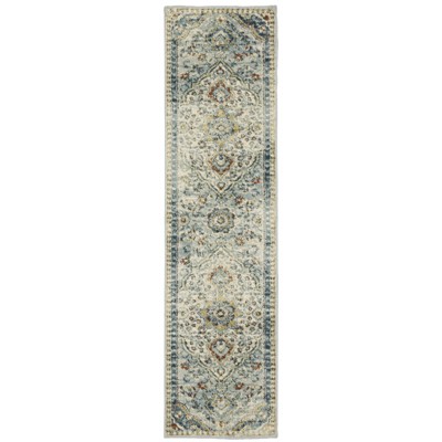 Oriental Weavers Branson BR01A Blue/ Multi Indoor Area Rug - 1'10" x 7'3"