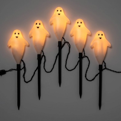 5ct Incandescent Clear Ghost Halloween Pathway Stake Lights - Hyde & EEK! Boutique™