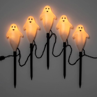 Photo 1 of 5ct Incandescent Clear Ghost Halloween Pathway Stake Lights