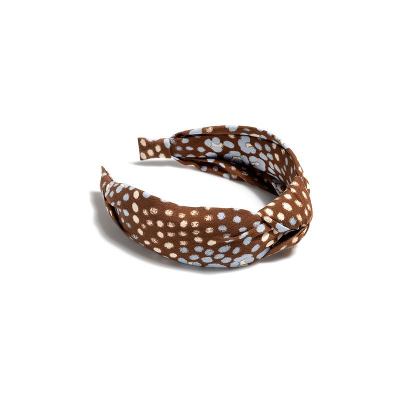 Shiraleah Knotted Flower Print Headband-Brown, 1 of 2