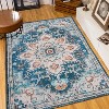 5'x7' Vintage Bohemia Persian Area Rug ¨C Non-Slip, Washable Rug with Blue/Beige Floral Design for Living Room, Bedroom, Kitchen - Nertpow - 2 of 4