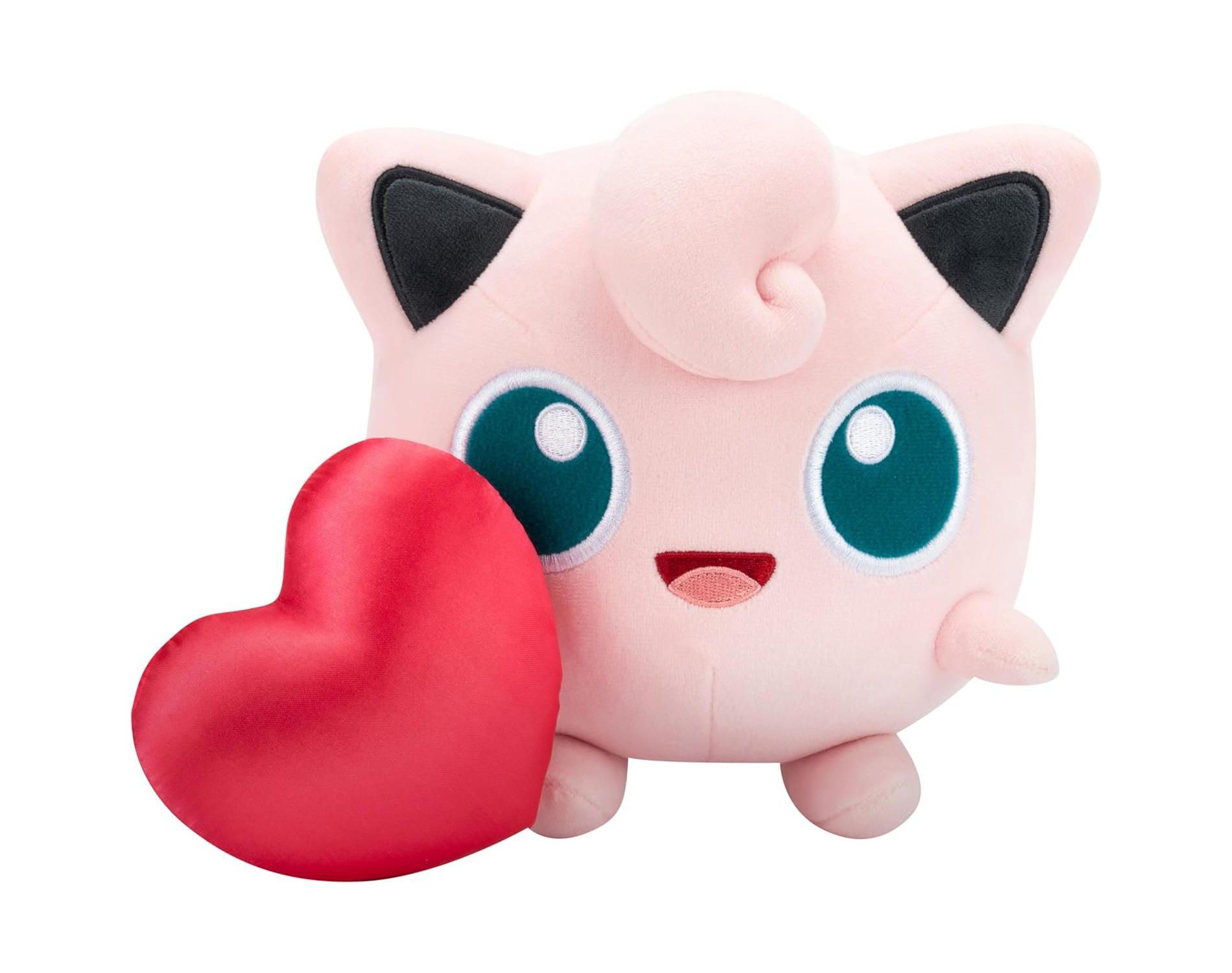 Pokemon 8" Jigglypuff Plush w Heart - Generation 1 Red & Blue Figure - Quality Soft Stuffed Animal Toy - Gift for Kids, Boys, Girls, Fans - 2+