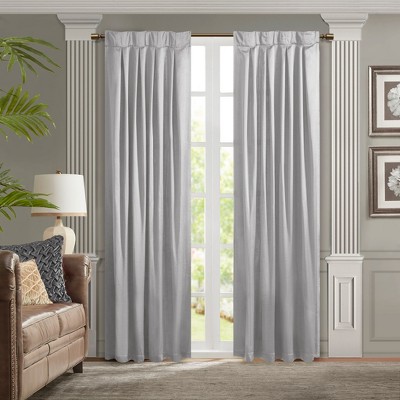 VYNXARIA 52*84"Pleat Curtain Panel with Tieback (Single) Silver