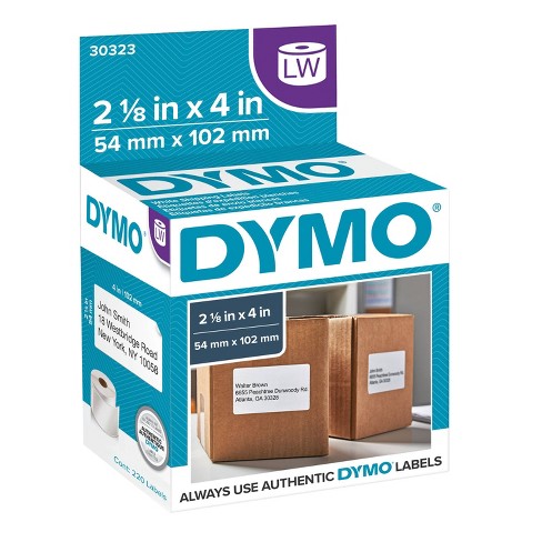 dymo label sizes