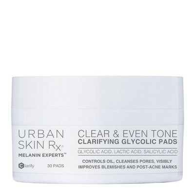Urban Skin Rx Clear & Even Tone Clarifying Glycolic Pads - 30ct