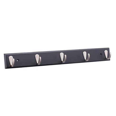 Birdrock Home Tri Hook Coat Rack - 3 Hooks - Wall Mount Hat Rack - White Finish - Satin Nickel Hooks