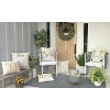 18"x18" Outdoor/Indoor Cotton Tail Square Throw Pillow Off-White - Pillow Perfect: Reversible, Velvet, Bunny Design - 4 of 4