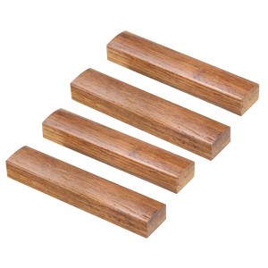 Unique Bargains Wood Calligraphy Flat Bottom Smooth Edge Paperweight 2 Pairs - 1 of 4