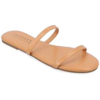 Journee Collection Womens Adyrae Tru Comfort Foam Slide Flat Sandals
