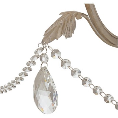 Silver Leaf 12-Light Crystal Beaded Chandelier