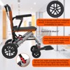 Ultra-Light Portable Transport Wheelchair, Foldable w/Lock Brakes & Flip Armrests - 4 of 4