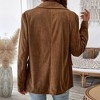 Coolmee Women's Suede Jacket Fall Winter Fashion Casual Faux Leather Blazer Jacket Trench Coat - 3 of 4