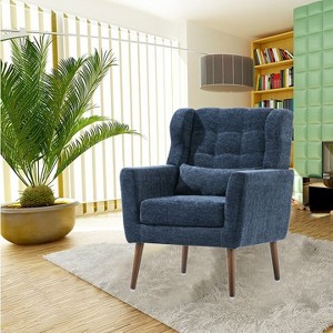 CAVINAS Chenille Accent Chair with Mid-Height Backrest,Upholstered Living Room Chairs,Reading Chairs for Living Room - 1 of 4