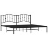 vidaXL King Metal Bed Frame with Headboard, Sturdy Steel, Black, No Mattress - 4 of 4