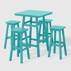 WestinTrends Malibu All Weather Hdpe Outdoor Patio Bar Height Dining Set (5-Piece) - 1 of 4