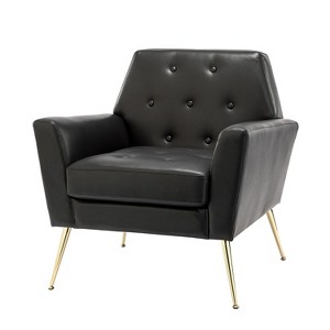 Maris Wooden Upholstered Contemporary Accent Armchair with Button-tufted for Bedroom Living Room| ART OF LIVING DESIGNS - 1 of 4