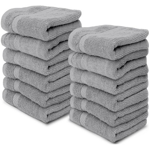 White Classic Luxury 100% Cotton Bath Mats Set of 2 - 22x34 Silver