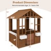 Costway Outdoor Playhouse Wood Adventures Cottage with Serving Stations & Door Natural - 3 of 4