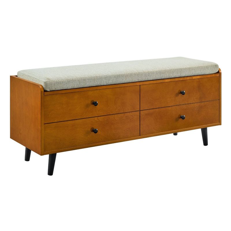 Harvey Mid-Century Modern Lift Top Faux Drawer Storage Bench - Saracina Home, 1 of 11