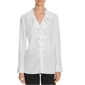 Finity Womens Ruffled Button Down Blouse - 1 of 1