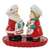 Transpac 4.0 Inch North Pole Salt And Pepper Shakers Christmas Mr. Mrs. Claus Salt And Pepper Shakers - 2 of 3