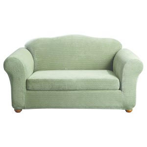 Sage Stretch Royal Diamond 2pc Sofa Slipcover - Sure Fit, Green