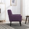 Lyngins Linen Blend Accent Chair, Upholstered Armchair with Curved Back, Modern Sofa Chair, Comfy Reading Chair for Living Room, Home Office - 4 of 4