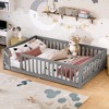Racxily Bed Floor Bed with Safety Guardrails and Door for Kids - 2 of 4