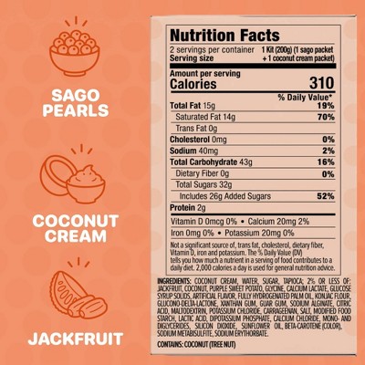 YULU Instant Sago Tapioca Pearl and Coconut Dessert Kit - 14.1oz/2ct