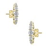 Guili Sterling Silver Clear Cubic Zirconia 5-Stone Linear Journey Stud Earrings – A Classic and Elegant Choice for Subtle Sparkle and Timeless Style - 3 of 4