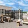 Lirago Metal Outdoor Privacy Screen Freestanding Patio Decorative Screens 72"x35" Black - 3 of 4