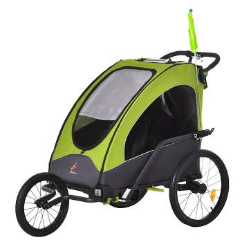 Aosom Bike Trailer for Kids 3 In1 Foldable Child Jogger Stroller Baby Stroller Transport Carrier Rubber Tires Kid Bicycle Trailer