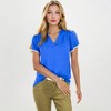 Anna-Kaci Women's V-Neck Blouse With Flutter Sleeves And Lace Trim Detail - 3 of 4