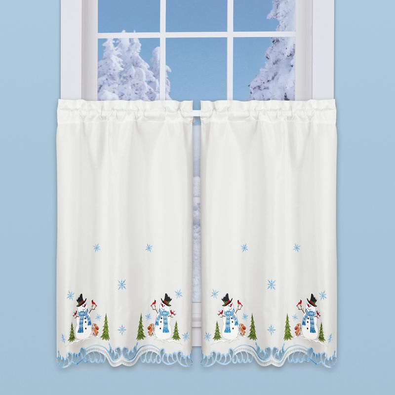 Collections Etc Snowman Embroider Curtains, 2 of 4