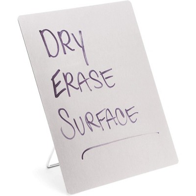 Bright Creations Stainless Steel Mini Dry Erase Easel Board, Portable Reminder Whiteboard with Stand for Desktop 9 x 11"