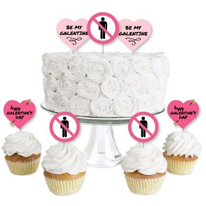Big Dot of Happiness Be My Galentine - Dessert Cupcake Toppers - Galentine's and Valentine's Day Party Clear Treat Picks - Set of 24 - 1 of 4