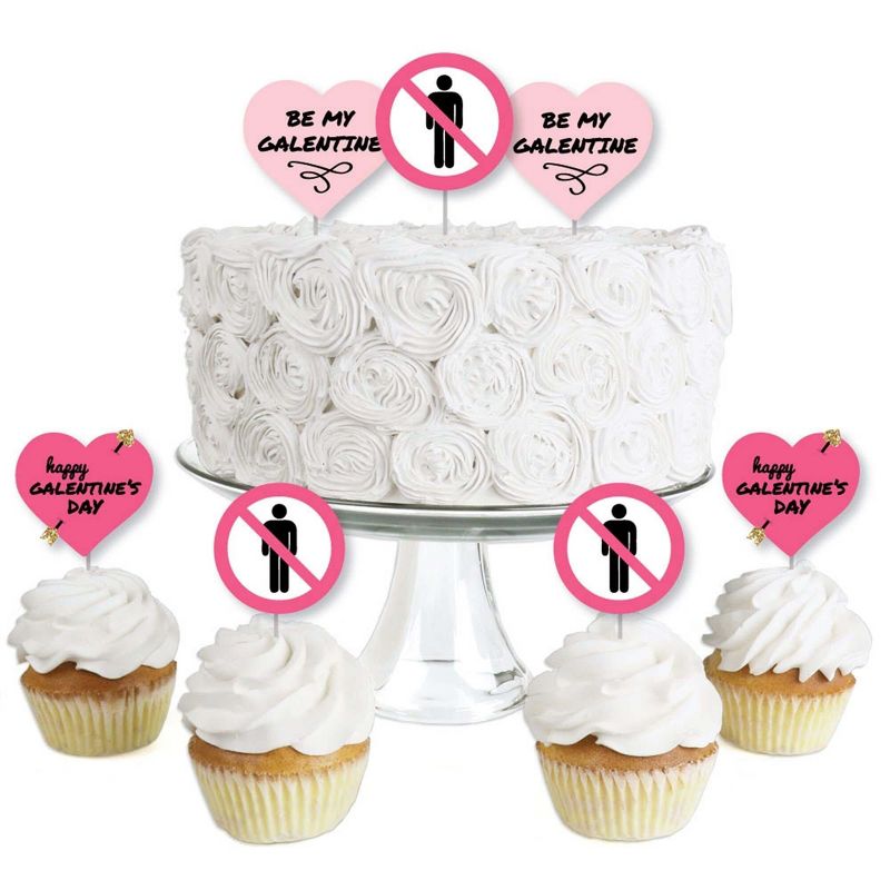 Big Dot of Happiness Be My Galentine - Dessert Cupcake Toppers - Galentine's and Valentine's Day Party Clear Treat Picks - Set of 24, 1 of 8