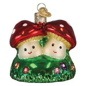 Old World Christmas Blown Glass Ornament for Christmas Tree, Happy Mushrooms - 1 of 4