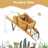 NAYSAYE Hand Truck Dolly Wooden Planter Wagon Rustic Wheelbarrow Flower Cart for Garden Patio Yard, Brown, 27.5"*10.5"*11.5" - 3 of 4