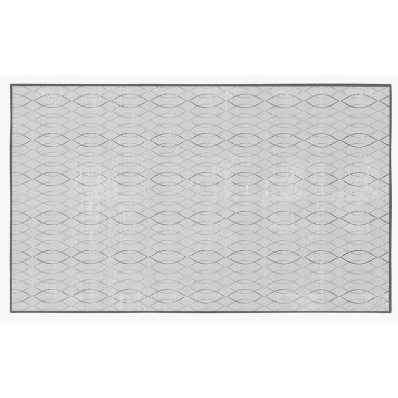 Deerlux Modern Living Room Area Rug with Nonslip Backing, Geometric Gray Wavies Pattern,  8 x 10 ft Large, 3 of 7