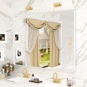 Apmir 48 in. W x 36 in. H Rectangular Aluminum Alloy Framed and Tempered Glass Wall Mirror in Matte White - 1 of 4