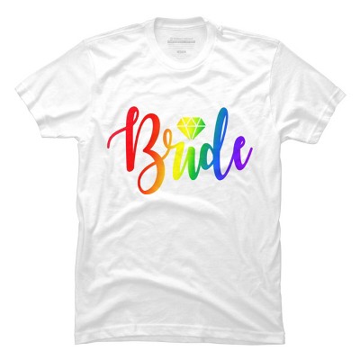 Adult Design By Humans Bride Pride Rainbow Wedding By Anhanva T-Shirt