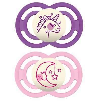 MAM Perfect Night Pacifier 2ct - Purple/Pink 6+ Months