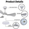 28'' Modern Ceiling Fan with 3 ABS Blades, Quiet DC Motor, 6-Speed Reversible, Remote Control, 3-Color Dimmable LED Light - 4 of 4