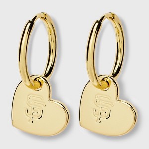 Bijoux Sport by Luv Aj MLB Gold Logo Heart Hoop Earrings - 1 of 3